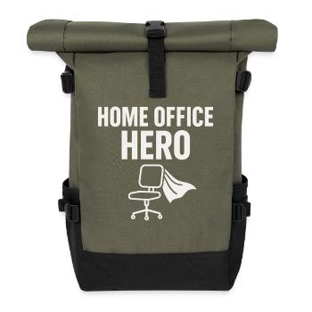 Home Office Hero: Your everyday office life - Roll Top Backpack - olive/black - Front