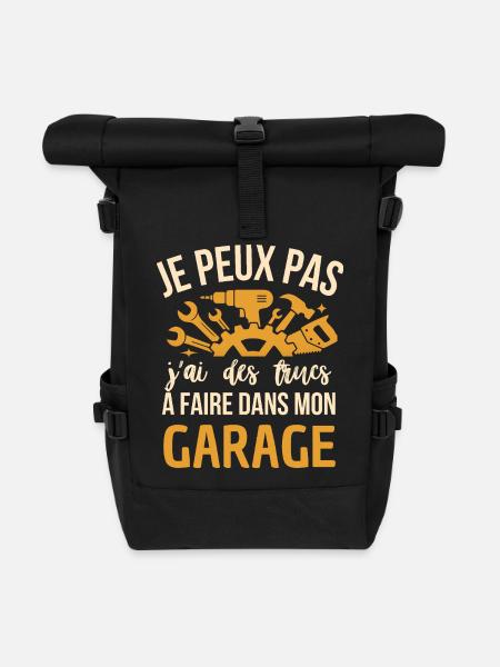 Je Peux Pas J’ai Garage Mécano Humour - Sac à dos roll top - noir