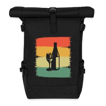 Wine - Roll Top Backpack - black - Front