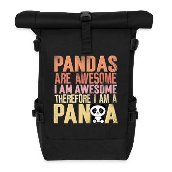 Panda - Rolltop Rucksack - Schwarz - Vorne