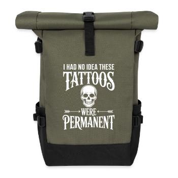 Blague sur le tatouage à l’encre permanente - Sac à dos roll top - olive/noir - Devant
