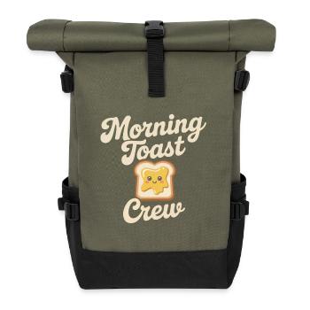 Morning Toast Crew - Rolltop Rucksack - Olive/Schwarz - Vorne