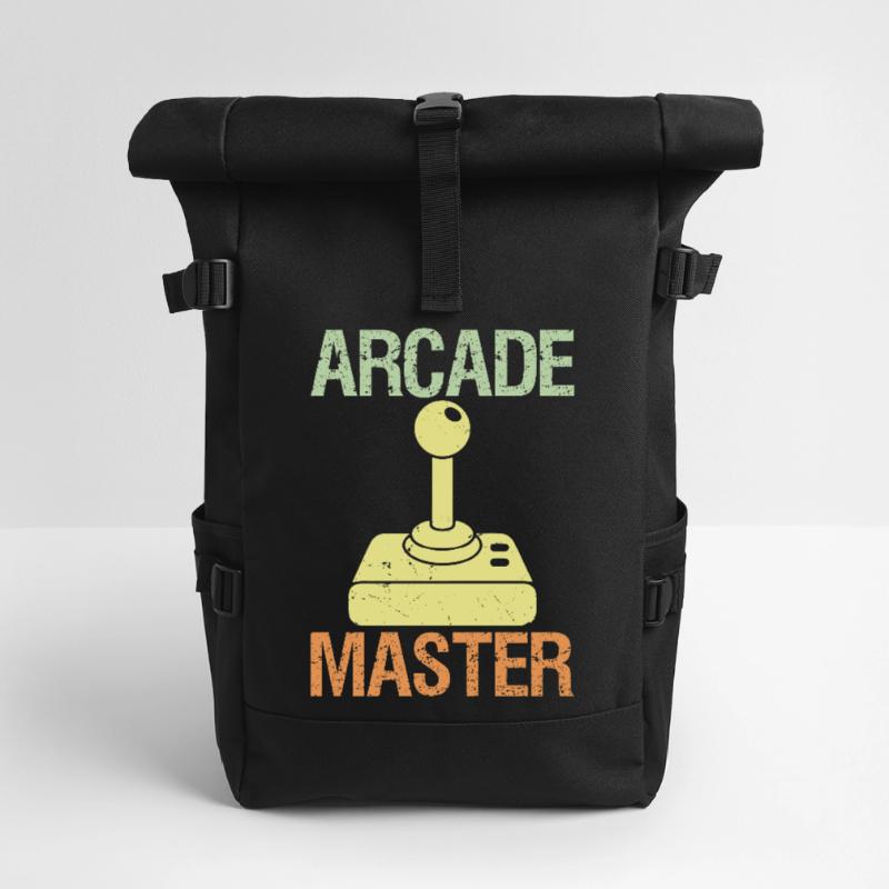 Arcade Master Classic Controller Retro Gaming  Rolltop Rucksack