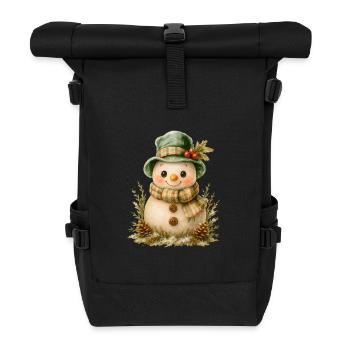 Winterfreund Schneemann - Rolltop Rucksack - Schwarz - Vorne