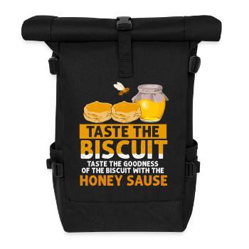 Taste the Biscuit with Honey Sauce - Roll Top Backpack - black - Front