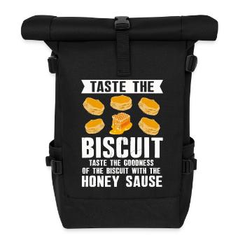 Honey Biscuit Sauce Illustration - Roll Top Backpack - black - Front