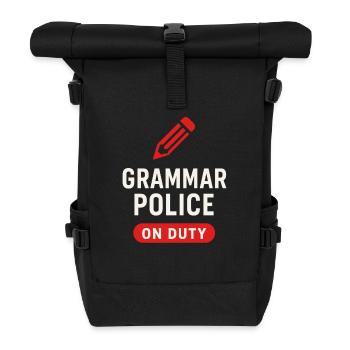 Grammatik Oxford Comma Language Rules - Rolltop Rucksack - Schwarz - Vorne