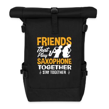 Freunde Spielen Zusammen Saxophon Lustiger - Rolltop Rucksack - Schwarz - Vorne