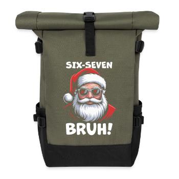 Weihnachtsmann Sechs Sieben - Rolltop Rucksack - Olive/Schwarz - Vorne