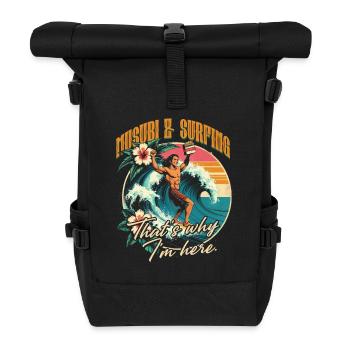 Musubi & Surfing That's Why I'm Here - Roll Top Backpack - black - Front