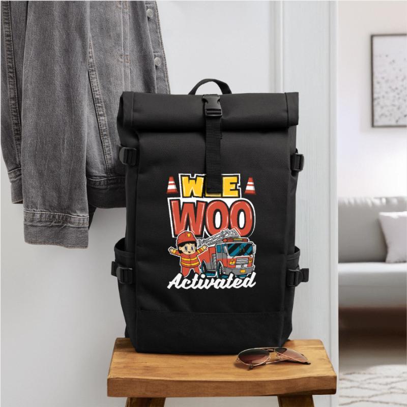 Wee Woo Squad Fire Tiny Firefighter Roll Top Backpack