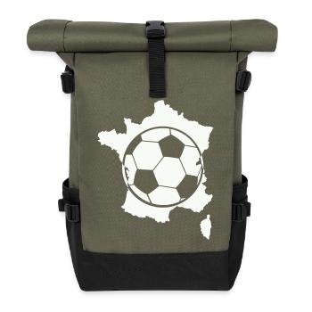 Carte de football français - Sac à dos roll top - olive/noir - Devant