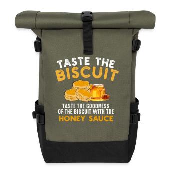 Probieren Sie die Biscuit-Honigsauce - Rolltop Rucksack - Olive/Schwarz - Vorne