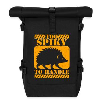Igel Tag Hedgehog Day Too Spiky To Handle - Roll Top Backpack - black - Front