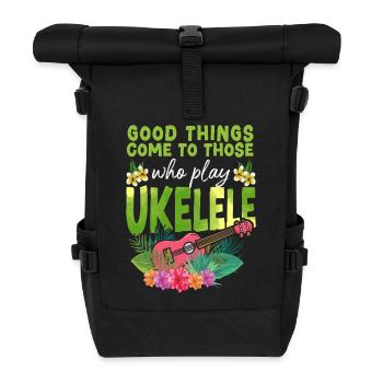 Hawaiian Ukulele Uke Good Things - Rolltop Rucksack - Schwarz - Vorne
