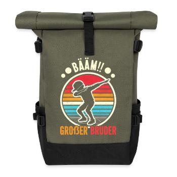 Bääm Grand Frère Dab Enfants Drôles Frères et Sœurs - Sac à dos roll top - olive/noir - Devant