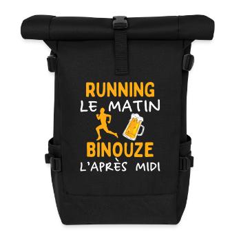 Running Le Matin Bière Après Midi Humour Course - Sac à dos roll top - noir - Devant