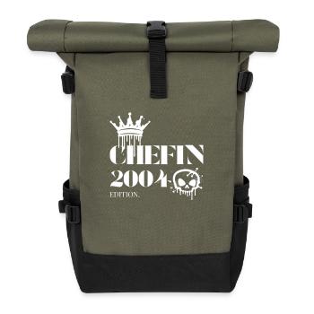 Chefin Edition 2004 Powerfrau 21 Jahre - Rolltop Rucksack - Olive/Schwarz - Vorne