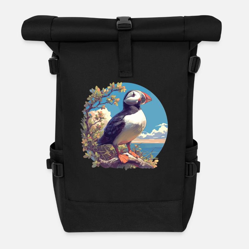 Puffin Papageientaucher - Rolltop Rucksack - Schwarz