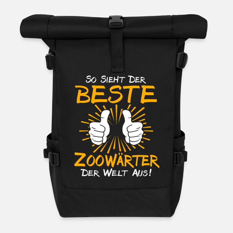 Zoowärter Geschenkidee - Rolltop Rucksack - Schwarz