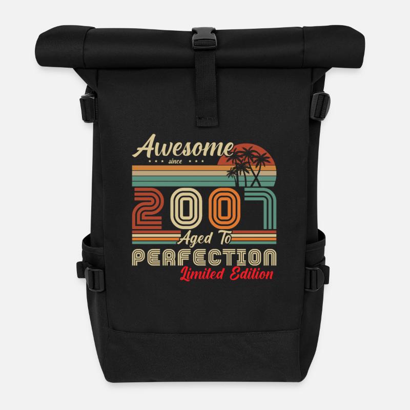 awesome since 2007 - Sac à dos roll top - noir