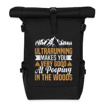 Ultramarathonläufer 100 Meilen Ultramarathon - Rolltop Rucksack - Schwarz - Vorne