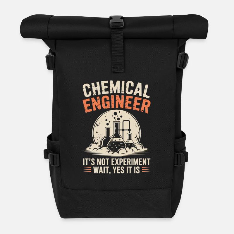 Humor im Experiment eines stolzen Chemieingenieurs - Rolltop Rucksack - Schwarz