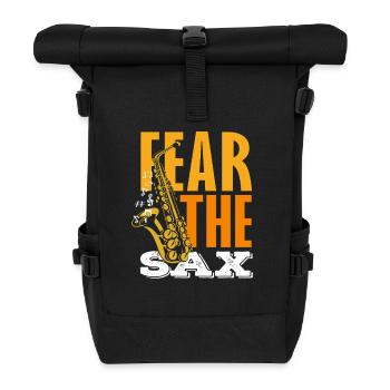Fear The Sax Saxophone Lustiger Saxophonist - Rolltop Rucksack - Schwarz - Vorne