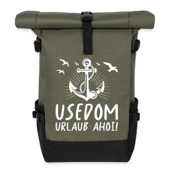 USEDOM HOLIDAY AHOY! Sailor Fun - Roll Top Backpack - olive/black - Front