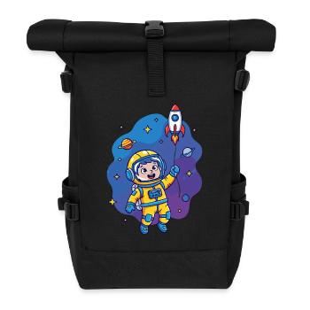 Astronaut Humor Space - Roll Top Backpack - black - Front