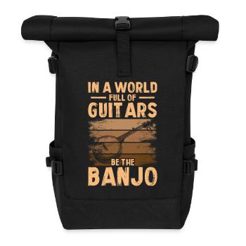 Be the banjo Country Bluegrass Banjo Player - Roll Top Backpack - black - Front