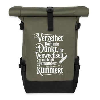 Feudal Saying Humorous Ignorant - Roll Top Backpack - olive/black - Front