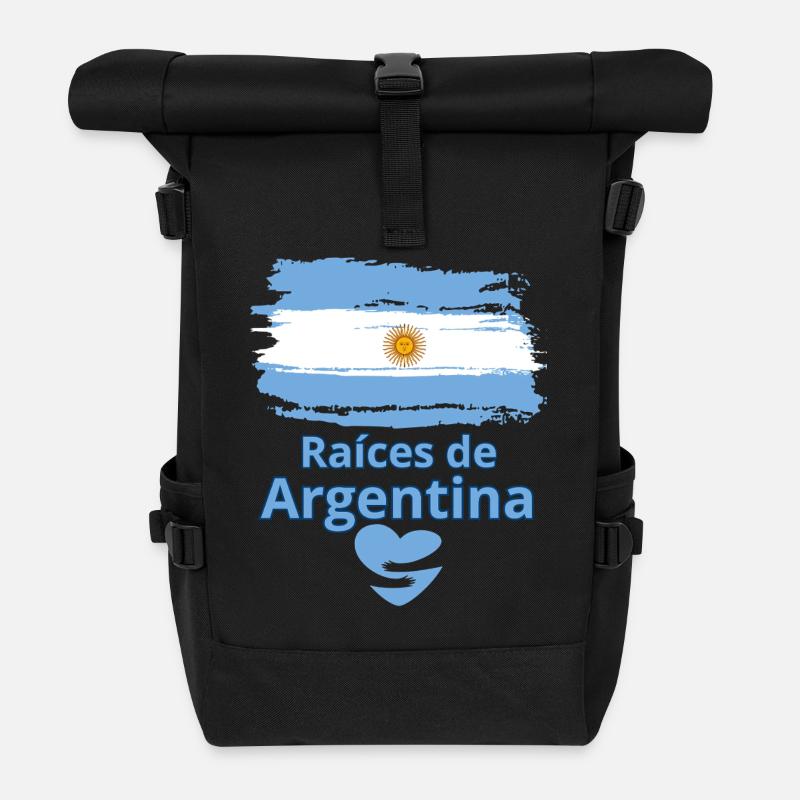 Argentiniens Wurzeln: Albiceleste Pride - Rolltop Rucksack - Schwarz