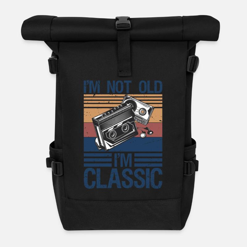 I'm not old I'm classic Cassette Tape 70s 80s 80s - Rolltop Rucksack - Schwarz