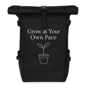 Grow At Your Own Pace Plant - Roll Top Backpack - black - Front