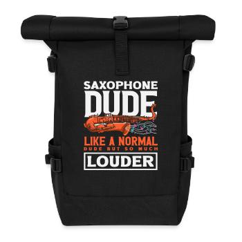Saxophone Dude Saxophoniste Plus fort que d’habitude - Sac à dos roll top - noir - Devant