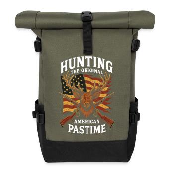 Hunting Original American Pastime Independence Day - Roll Top Backpack - olive/black - Front