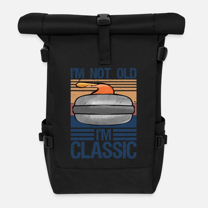 I'm not old I'm classic Curling Retro Vintage - Rolltop Rucksack - Schwarz