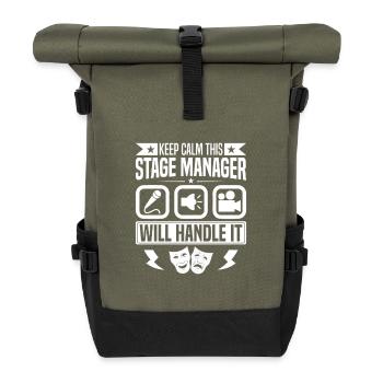  Theatre Manager Stage Crew Professional Backstage - Roll Top Backpack - olive/black - Front
