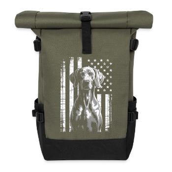 Silhouette patriotique du Labrador - Sac à dos roll top - olive/noir - Devant