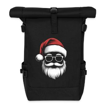 Santa with glasses and beard - Roll Top Backpack - black - Front