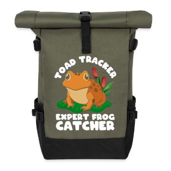 Frog Catcher Toad Tracker Expert Frog - Roll Top Backpack - olive/black - Front