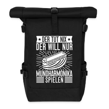 Musicien d’harmonica qui ne veut rien juste - Sac à dos roll top - noir - Devant