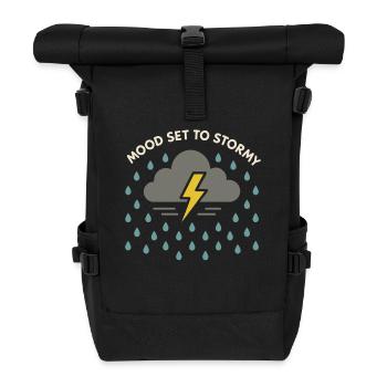 Wetter Drama Humor Geschenk Regen Schnee - Rolltop Rucksack - Schwarz - Vorne