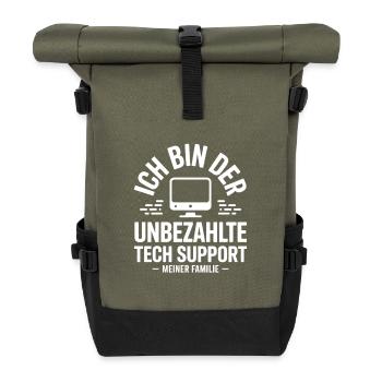 I'm the unpaid tech support - Roll Top Backpack - olive/black - Front