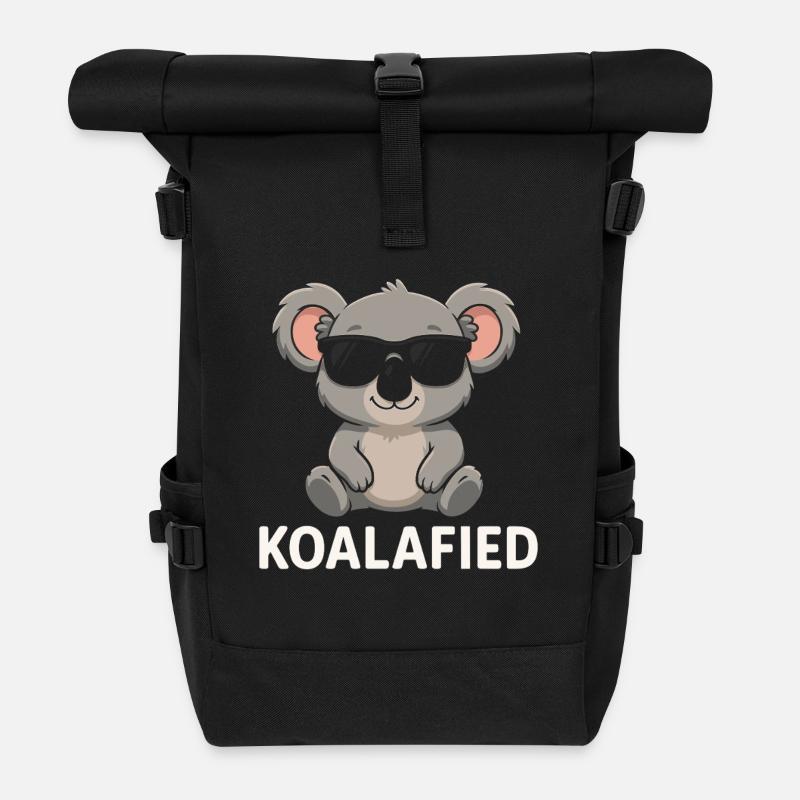 Koala mit Sonnenbrille - Rolltop Rucksack - Schwarz