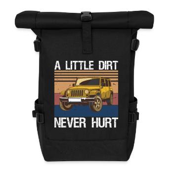 Offroad Racing Dad Off-Roading SUV UTV Car - Rolltop Rucksack - Schwarz - Vorne