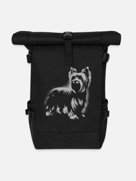 Yorkshire Terrier Design für Hundefreunde - Rolltop Rucksack - Schwarz