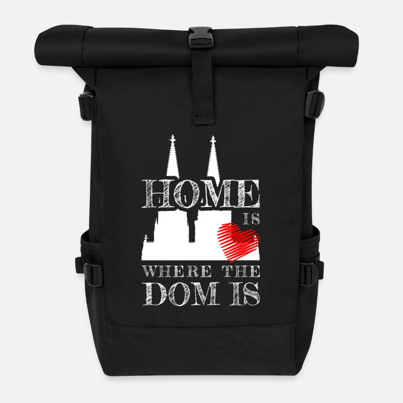 Köln Home Is Where The Dom Is Kölner Karneval Köln - Rolltop Rucksack - Schwarz