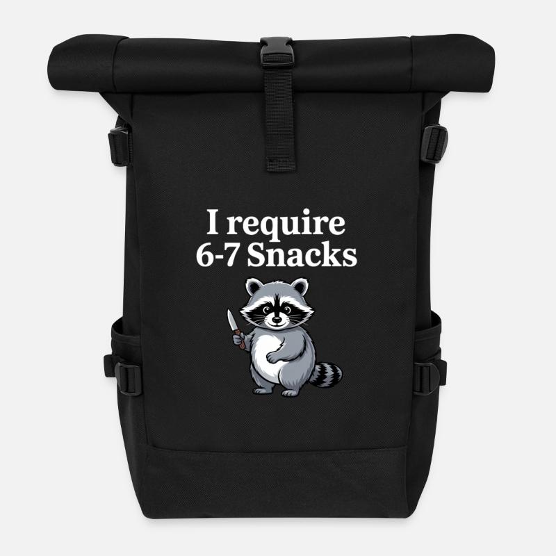 6-7 Internet Meme Cooler 6 7 Waschbär - Rolltop Rucksack - Schwarz